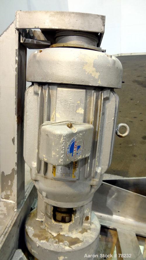 Used Paul O Abbe Double Cone Blender, Model 84RCB, 114 Cubic Feet Working Capacity, 304 Stainless Steel. 6'6" Diameter x 2'3" straight side x4' and 4'5" cones, 16" diameter top port with hinged cover...