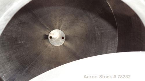 Used Paul O Abbe Double Cone Blender, Model 84RCB, 114 Cubic Feet Working Capacity, 304 Stainless Steel. 6'6" Diameter x 2'3" straight side x4' and 4'5" cones, 16" diameter top port with hinged cover...