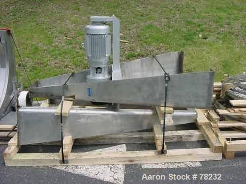 Used Paul O Abbe Double Cone Blender, Model 84RCB, 114 Cubic Feet Working Capacity, 304 Stainless Steel. 6'6" Diameter x 2'3" straight side x4' and 4'5" cones, 16" diameter top port with hinged cover...