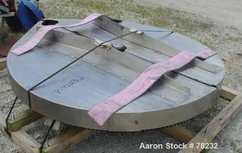 Used Paul O Abbe Double Cone Blender, Model 84RCB, 114 Cubic Feet Working Capacity, 304 Stainless Steel. 6'6" Diameter x 2'3" straight side x4' and 4'5" cones, 16" diameter top port with hinged cover...