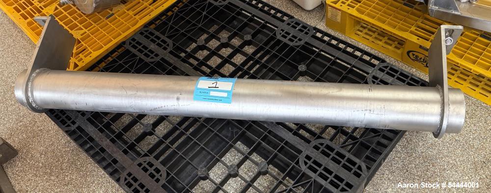 Unused Paul O Abbe Model BM-223 all-stainless-steel ball mill featuring a 2° tapered cylinder for full discharge and a split, hinged clamshell dry discharge housing. The cylinder measures 40 inches i...