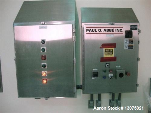 Used- Paul O Abbe RCB-54 Rota-Cone Blender. 316L stainless steel (product contact areas). 83 cu/ft total capacity, 54 cu/ft ...