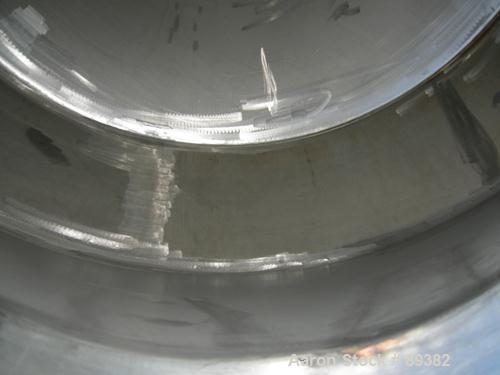 USED: Paul O Abbe Rota Cone Blender, 82 cubic foot total capacity, 50 cubic foot working capacity. 304 stainless steel. 66" diameter x 20" straight side x 35" and 39" cones. 16" diameter top port wit...
