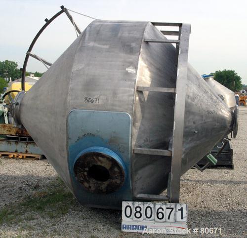 Used Stainless Steel Paul O Abbe Rota Cone Blender, Model RCB108H. 227 Cubic fe