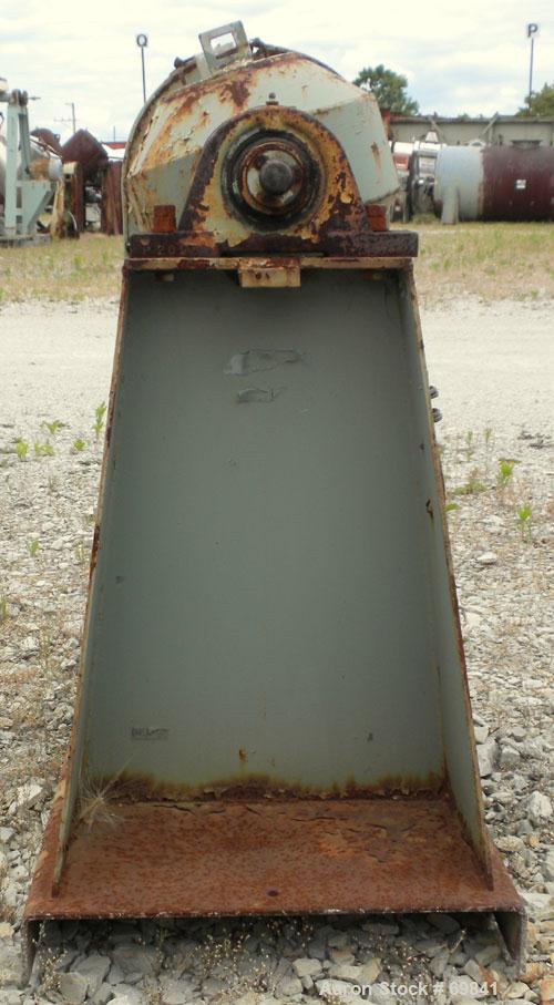 Used Paul O Abbe Double Cone Blender, Model RCVD9, .13 cubic foot working capacity, .2 total, 304 stainless steel. 9" diameter x 3" straight side x 3-1/2" cones. 3- 1/2" diameter inlet with cover, 3-...