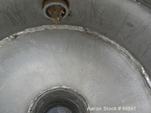 Used Paul O Abbe Double Cone Blender, Model RCVD9, .13 cubic foot working capacity, .2 total, 304 stainless steel. 9" diameter x 3" straight side x 3-1/2" cones. 3- 1/2" diameter inlet with cover, 3-...