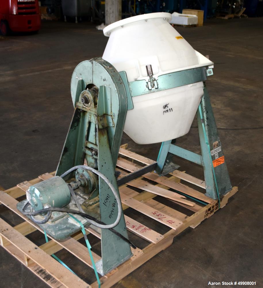 Used- Paul O. Abbe Rota-Cone Blender, Plastic Drum