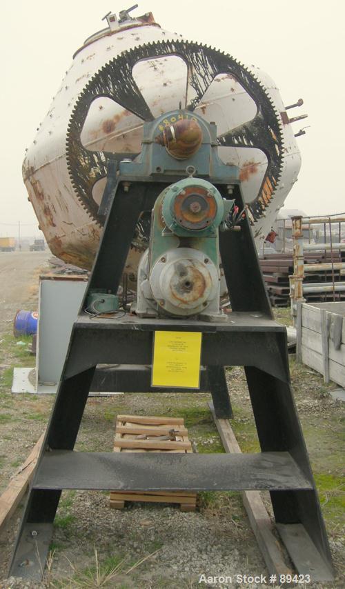 Used Paul O Abbe Rota Cone Blender, 70 Cubic Feet Working Capacity, 108 Total, 316 Stainless Steel. 72" diameter x 20" straight side x 36" cones. 16" diameter top port with cover, 10" center bottom o...