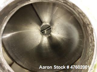 Used Sepor Rota-Cone Blender. Max operating capacity is 5.0 cubic feet (total volume 7.7 cubic feet). 30" diameter, 316 stainless steel cone blender. Polished interior, speed range 10-28 rpm, suggest...