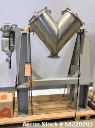Used Patterson Kelley V-Blender. 3 cubic foot capacity. 70 lbs./cubic foot. Stainless steel. SN 147566.