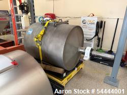 Unused Paul O Abbe Model BM-223 all-stainless-steel ball mill featuring a 2° tapered cylinder for full discharge and a split...