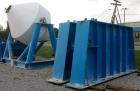 Used 400 Cubic Foot Stainless Steel Double Cone Blender. Gear drive with guard. 9'-6