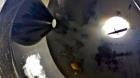 Used 400 Cubic Foot Stainless Steel Double Cone Blender. Gear drive with guard. 9'-6