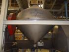 Used 2000 Kilo Double Cone Blender, Stainless Steel. Approximately 150 cubic feet.