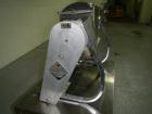 Used- Patterson Kelley twin shell blender, 8 quart stainless steel construction, liquid solids bar less drive, approx. 1/5 h...