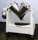 Used Apex Construction Limited Twin Shell Blender, approximately 4 cubic feet capacity, 321 stainless steel. (2) 15