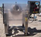 Used Gemco Double Cone Blender, 3 Cubic Feet, 304 Stainless Steel. Maximum material density 90 pounds a cubic foot. 26