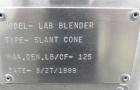 Used Stainless Steel Gemco Slant Cone Lab Blender, 8 Quart (0.26 Cubic Feet) Wo