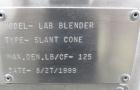 Used- Stainless Steel Gemco Slant Cone Lab Blender, 8 Quart (0.26 Cubic Feet) Wo