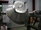 Used Gemco Double Cone Blender/Mixer, 316 stainless steel, for dry or wet product. Total capacity 5 cubic feet (150 liter), working capacity 3 cubic feet (max 80 liter/kgs). Inside tank dimensions: 2...