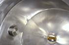Used Gemco Slant Cone Blender, 5 Cubic Feet Working Capacity, 316 Stainless Steel. Approximately 31-1/2” diameter x 16” and 10” cones.  16” Diameter charge port with cover, 6” center bottom outlet wi...