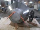 Used Gemco Double Cone Blender, 316 Stainless Steel, Approximate 50 Cubic Feet.