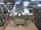 Used Gemco Double Cone Blender, 316 Stainless Steel, Approximate 50 Cubic Feet.