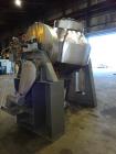 Used Gemco Double Cone Blender, Approximate 30 Cubic Feet, 304 Stainless Steel.