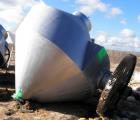 Used Slant Cone Mixer, approximately 250 cubic feet working capacity