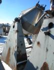 Used National Tank & Manufacturing Double Cone Jacketed Blender, 40 Cubic Feet Working Capacity (59.8 total), 304 Stainless Steel. Stainless steel jacket rated 10 psi. Internal 56