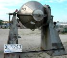 USED: National Tank and Manufacturing double cone jacketed blender, 40 cubic ooft working capacity, 59.8 total, 304 stainless steel. Stainless steel jacket rated 10 psi. Internal 56