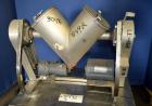 Used Patterson-Kelley Twin Shell Liquid-Solids Blender, 0.26 Cubic Feet Capacity (8 Quart), 304 Stainless Steel. (2) 7-1/2