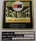 Used- Patterson-Kelley Blend Master Lab Blender, 16/8 Quart