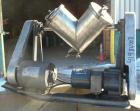 Used Patterson Kelley Twin Shell Dry Blender, 4 Quart Capacity (.16 Cubic Feet), 304 Stainless Steel. (2) 5 1/2