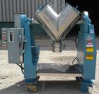 Used Patterson-Kelley Twin Shell Liquid-Solids Blender, 2 cubic feet capacity, 304 stainless steel. 60 Pounds per cubic foot maximum material density. 14’’ Diameter cones. Stainless steel pin intensi...
