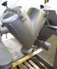 Used Patterson-Kelley Twin Shell Dry Blender, 2 cubic feet capacity, 316 stainless steel. 270 Pounds per cubic foot maximum material density. 14’’ Diameter cones. 316 Stainless steel pin intensifier ...