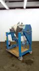 Used Patterson-Kelley Twin Shell Dry Blender, 2 Cubic Feet Capacity, 316 Stainless Steel. 325 Pounds a cubic foot maximum material density. (2) Approximate 13” diameter charge ports with quick releas...