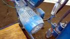 Used Patterson-Kelley Twin Shell Dry Blender, 2 Cubic Feet Capacity, 316 Stainless Steel. 325 Pounds a cubic foot maximum material density. (2) Approximate 13” diameter charge ports with quick releas...