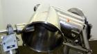 Used Patterson-Kelley Twin Shell Dry Blender, 5 Cubic Feet Capacity, 316 Stainless Steel. 95 Pounds a cubic foot maximum material density. (2) Approximate 19-1/2” diameter charge ports with quick rel...