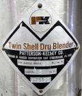 Used Patterson-Kelley Twin Shell Dry Blender, 5 Cubic Feet Capacity, 316 Stainless Steel. 95 Pounds a cubic foot maximum material density. (2) Approximate 19-1/2” diameter charge ports with quick rel...