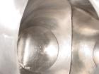 Used Patterson Kelly Twin Shell Cross Flow Blender, 5 cubic feet capacity, 304 stainless steel. Maximum material density 70 pounds per cubic foot. (2) 20