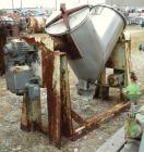 Used Patterson Kelley Twin Shell Dry Blender, 5 Cubic Feet, 304 Stainless Steel. Maximum material density 65 pounds per cubic foot. (2) 18