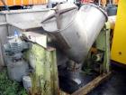 Used Patterson Kelley Twin Shell Dry Blender, 5 Cubic Feet, 304 Stainless Steel. Maximum material density 65 pounds per cubic foot. (2) 18