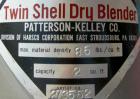Used- Patterson Kelley twin shell dry blender, 2 cubic foot capacity, 316 stainless steel. Max material density 85 pounds pe...