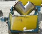 Used Patterson Kelley twin shell blender, 3 cubic foot capacity, 304 stainless steel. 340 pounds per cubic foot max material density. (2) 16