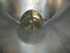 Used Patterson Kelley twin shell blender, 3 cubic foot capacity, 304 stainless steel. 340 pounds per cubic foot max material density. (2) 16