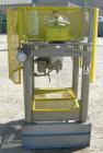 Used Patterson Kelly twin shell cross flow blender, 1 cubic foot capacity, 316 stainless steel. Maximum material density 500 pounds per cubic foot. (2) 10