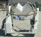 Used Patterson Kelley Twin Shell Liquid Solids Blender, 3 cubic feet capacity, 304 stainless steel. 60 pounds per cubic foot max material density. Liquid solids bar, driven by a 2 hp, 3/60/230/460 vo...