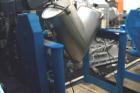 Unused-Patterson Kelley 3 Cubic Foot Crossflow Twin Shell V-Blender. This late model unit features the latest stand and shell design, 3 cubic foot working capacity, stainless steel shell, 290 lbs per...