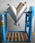 Unused-Patterson Kelley 3 Cubic Foot Crossflow Twin Shell V-Blender. This late model unit features the latest stand and shell design, 3 cubic foot working capacity, stainless steel shell, 290 lbs per...